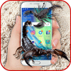 Scorpion on screen run in phone prank
