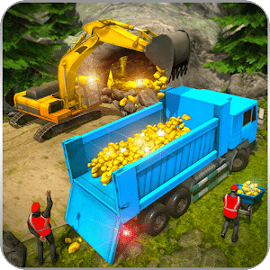 黄金挖掘机重型挖掘机起重机采矿游戏