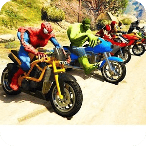 Superheroes Downhill Bike Race