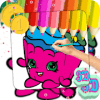 Coloring Book of Shopkins and Cake