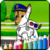 Coloring Dogs Cartoon Page