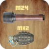 Grenade simulator: American, German, Russian
