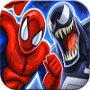 Superhero Spiderman and Venom Street Infinity War