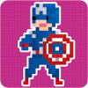 Color By Number Superhero Coloring - Pixel art