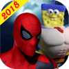 Spiderman Fighting Spongebob & Heroes