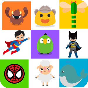 Memory Game: Animals, superheroes, Pou, Fruits