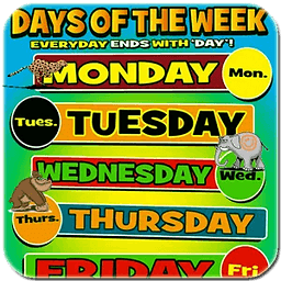Days Of Week For Kids