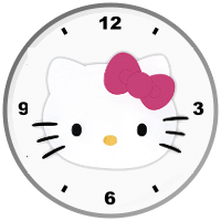 Hello Kitty Pink Bow ClockWide