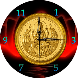 Gold Coin Analog Clock