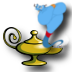 Funny genie from the lamp