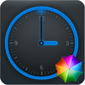 Round Blue Clock Widget