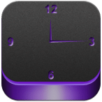 紫色立体盒时钟小部件