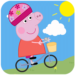 粉红猪自行车