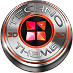 Techno Red 3D Premium Next Launcher Theme