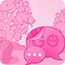 GO SMS Pro Theme Pink Cat