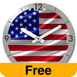 USA Flag Analog Clock Lite