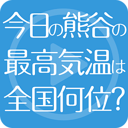 今日の熊谷の気温は全国何位？