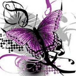 Purple Butterfly With Glitters