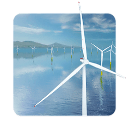 风力发电机动态桌面:Coastal Wind Farm 3D