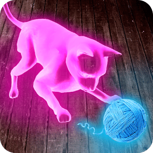 Neon Cat Tom Hologram