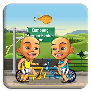 Little Twin Boys Upin-Ipin Bike Dash