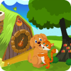 Cute Dog And Cat Embracing Best Escape Game-376