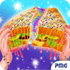 Magic rainbow grilled cheese sandwich making food