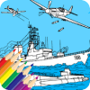 Planes Tank Helicopter Military Coloring Book