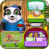 Supermarket Panda Family Shopping Game