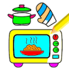 Kitchen Cooking Coloring - kids Coloring Game