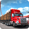 Semi-Trailer Truck Logging Cargo : Uphill Driver