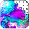 Vaporwave Pixel Art Glitch Color By Number Game