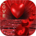 Red Heart On Red Sea Live Wall