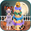 * Halloween cake decorating - cooking