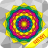 Mandala coloring book  Adult poly color by number