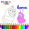 coloring larva cartoon