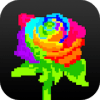 Flower Color By Number: Pixel Art Flower