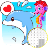 Dolphin And Friends Color By Number - Pixel Art