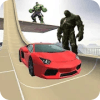 Superhero vs monster mega ramp car stunt game