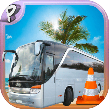 海滩巴士停车场开车在夏季招待会