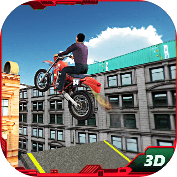 摩托车屋顶跳跃特技专业司机sim