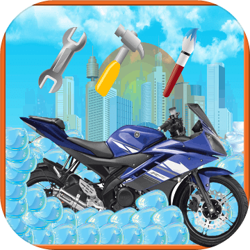 摩托车洗沙龙清洁及洗涤