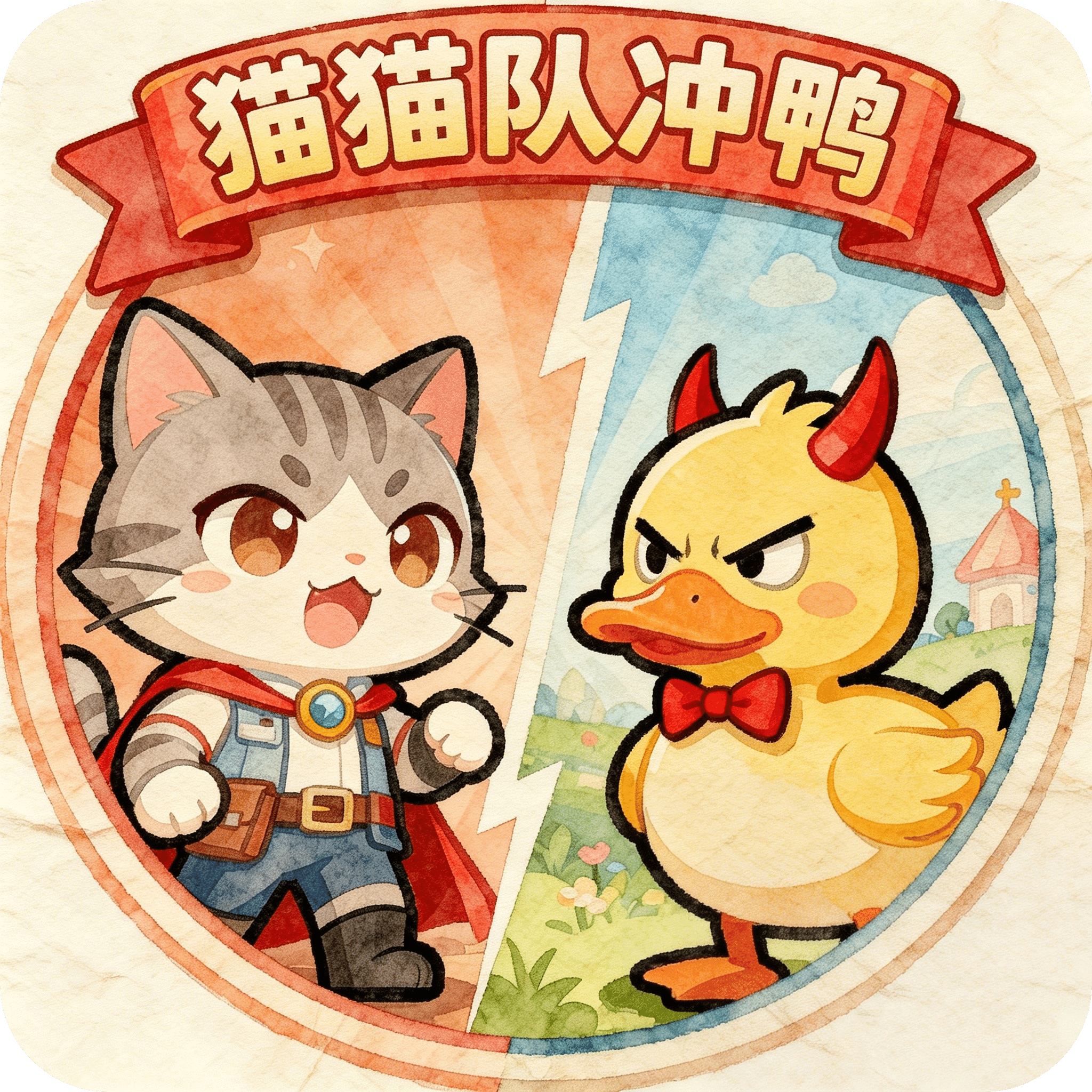猫猫队冲鸭