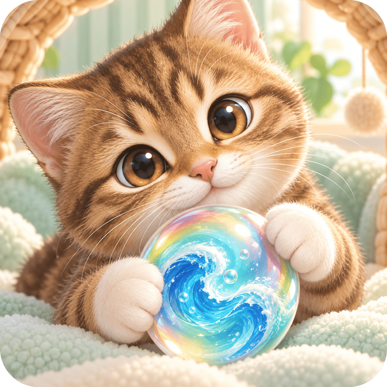 猫戏彩球